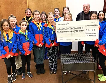 £750 Donation to Girl Guides from Bovey Tracey Lodge