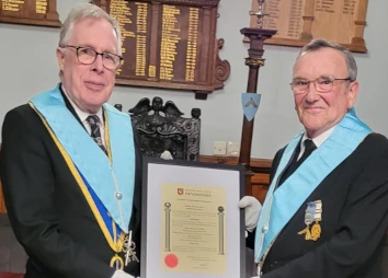 W Bro David White receives 50 year certificate