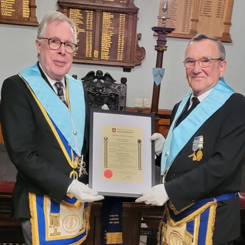 W Bro David White receives 50 year certificate