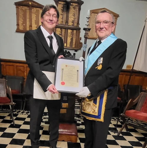 An entered apprentice with the 50 year certificate