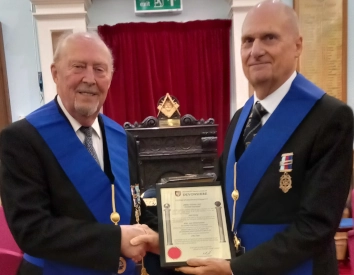 50th year Service to Freemasonry Certificate had been presented to WBro Michael Daniels