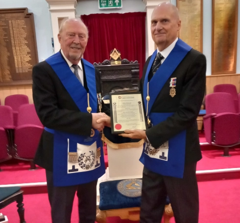 50th year Service to Freemasonry Certificate had been presented to WBro Michael Daniels